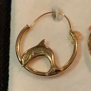 Jewelry - 14k Gold Dolphin Hoop Earrings 🐬 Jewelry - 14k Gold Dolphin Hoop Earrings 🐬